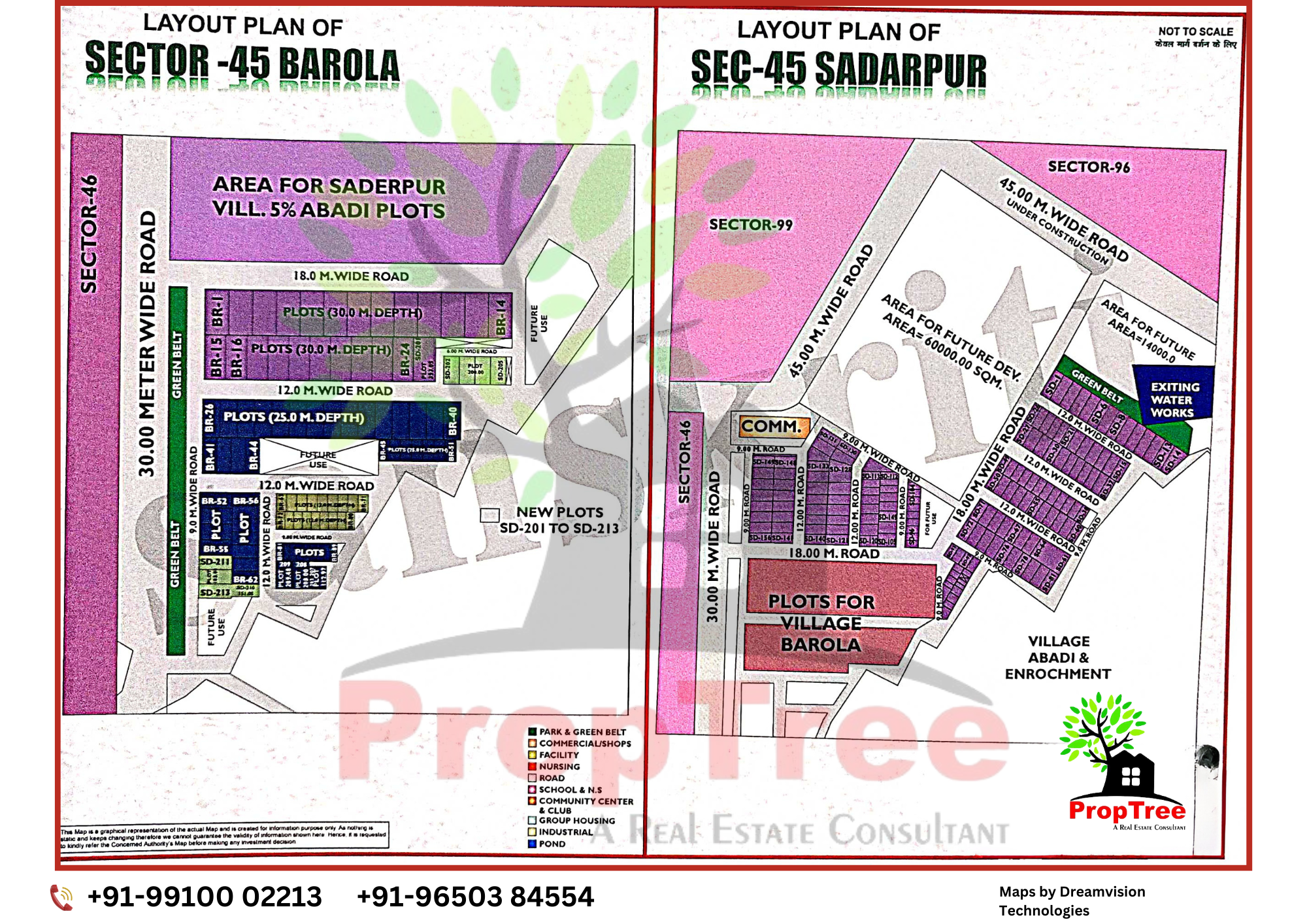 Layout Plan Of Sector-45 Barola & Sadarpur