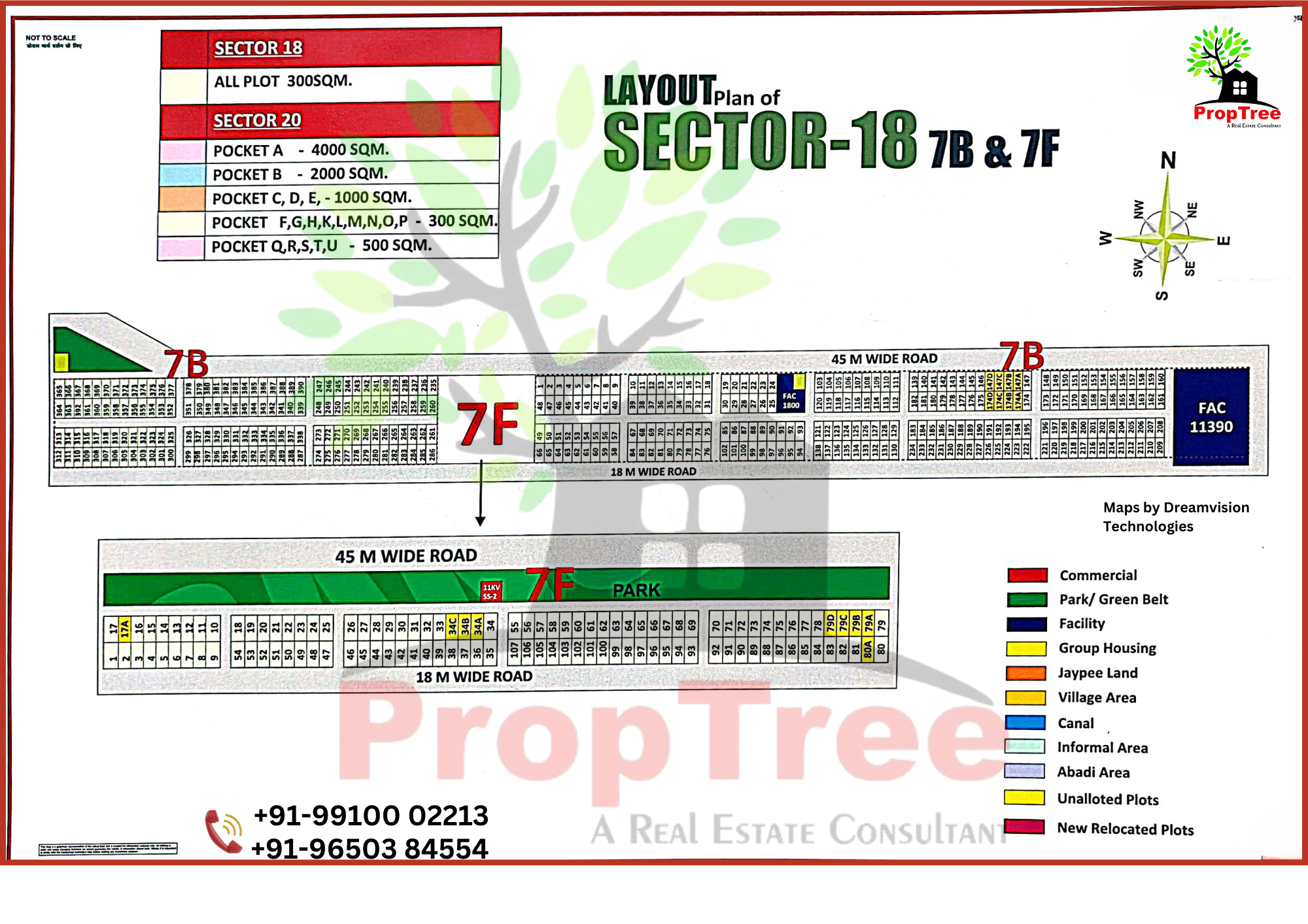 Layout Plan Of Sector-18 Part-7B & 7F Yedia