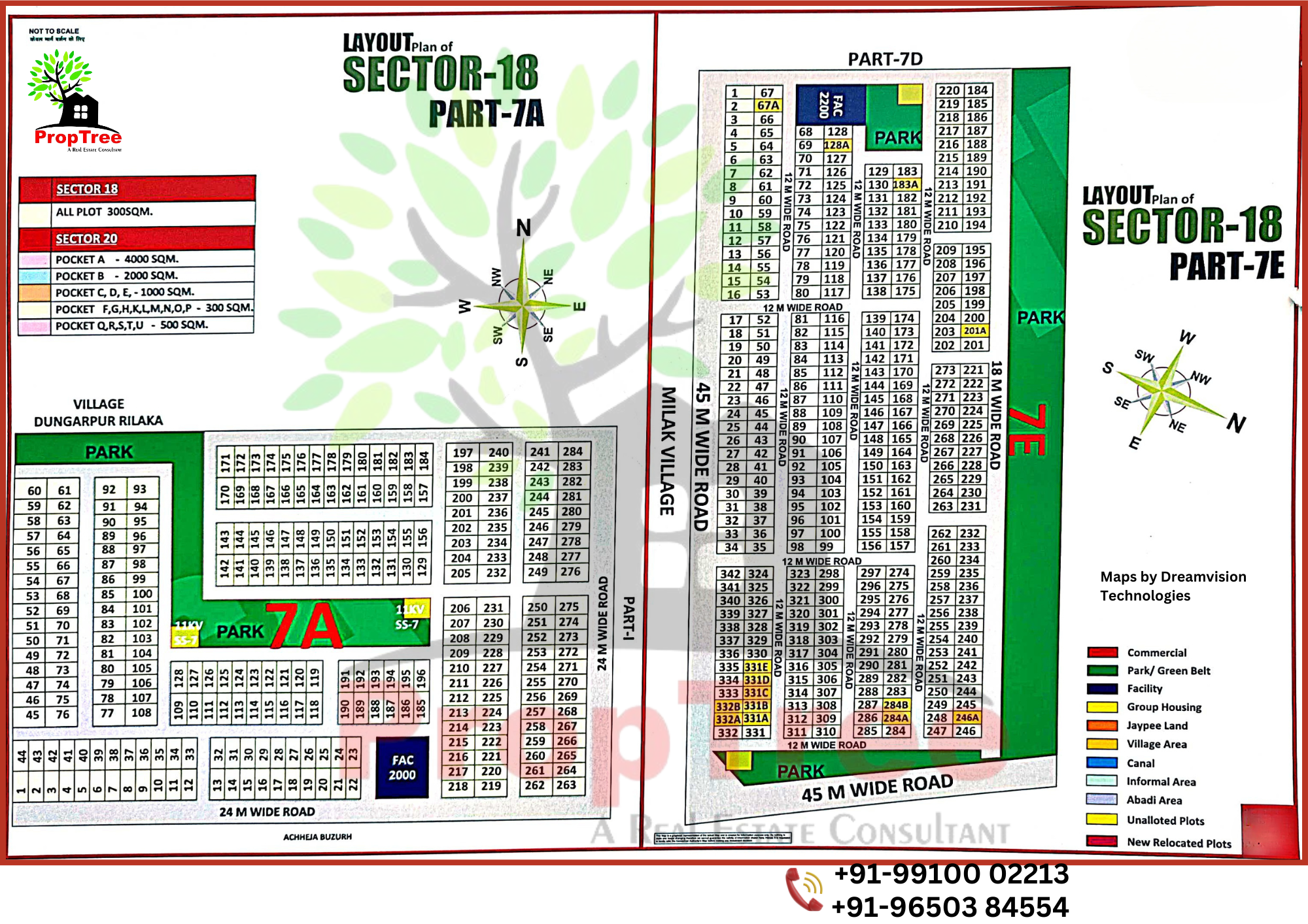 Layout Plan Of Sector-18 Part-7E & 7A Yedia