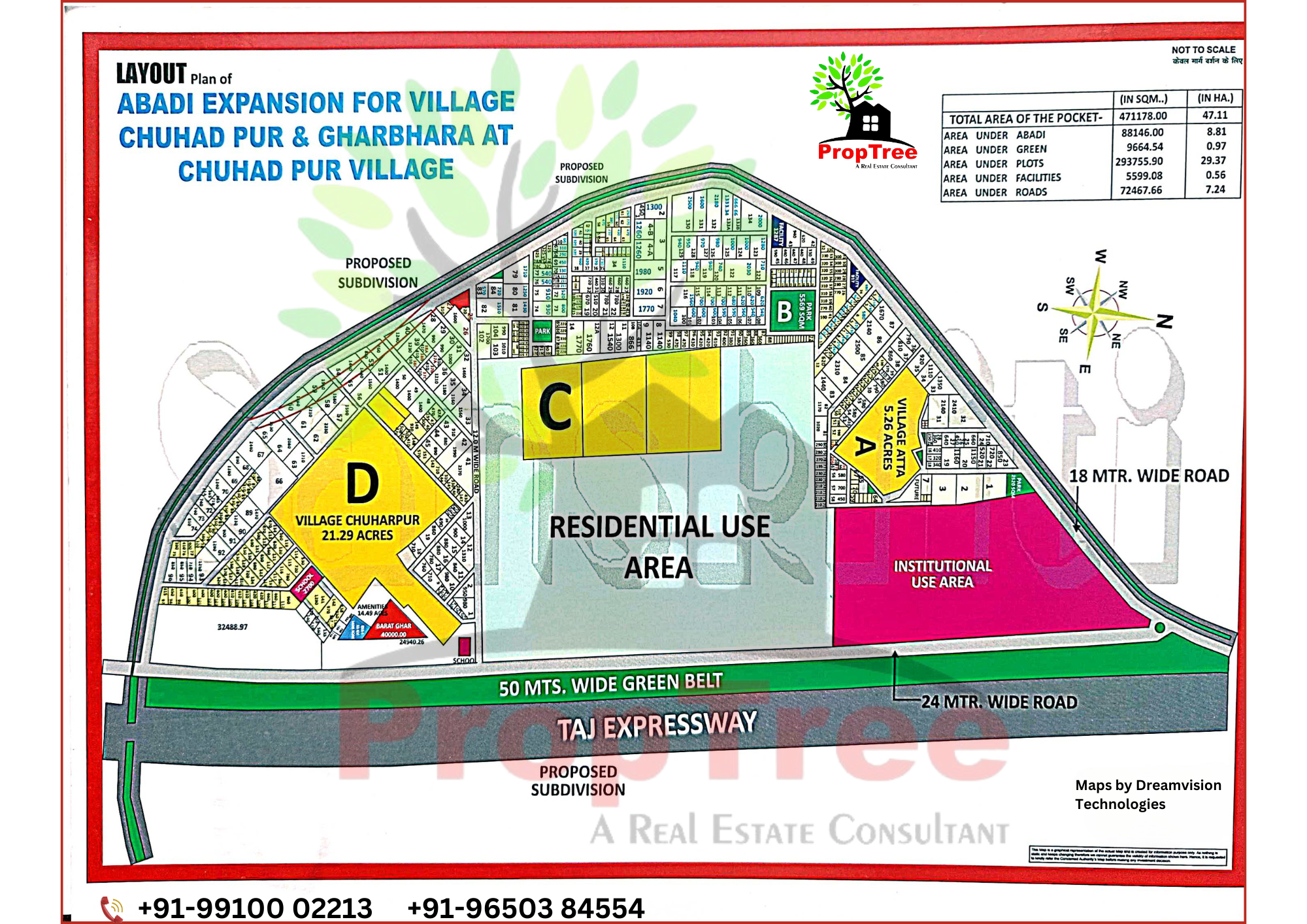 Layout Plan of Abadi Expansion For Village Chuhad Pur & Gharbhara At Chuhad Pur Village