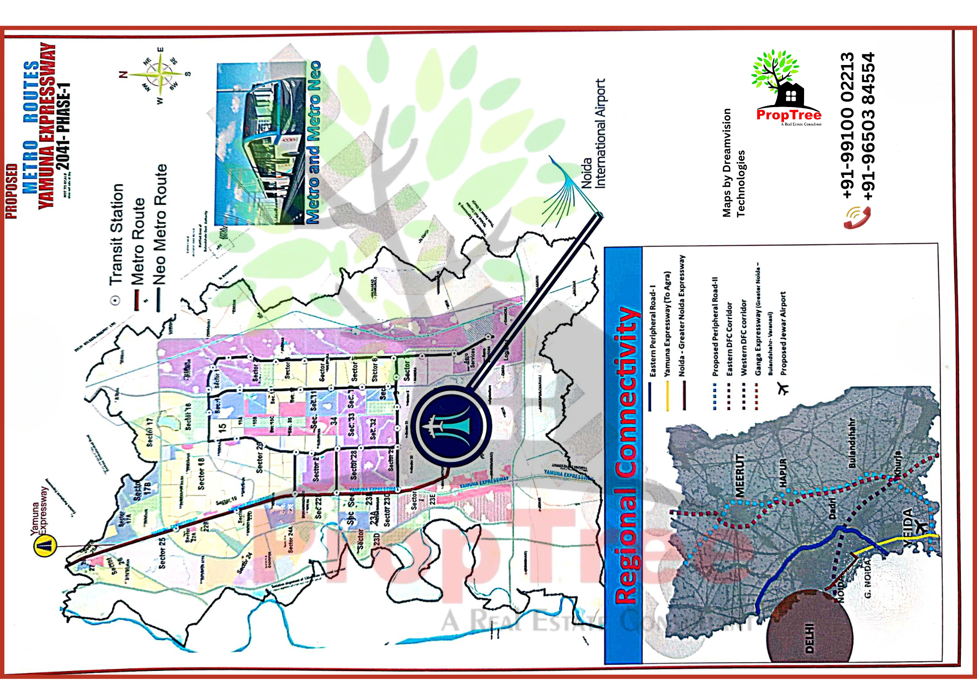 Proposed Metero Routes Yamuna Expressway 2041 Phase 1